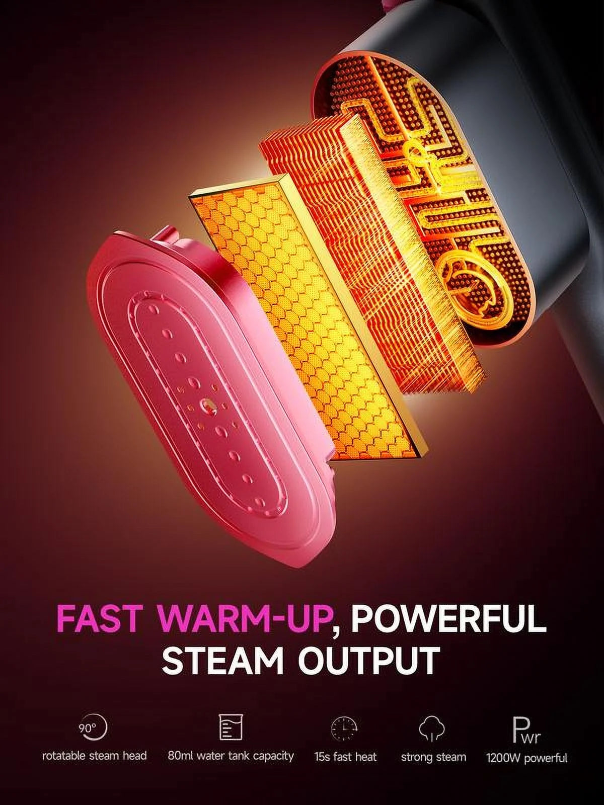 Dr.Flash Garment Steamer for Clothes, Portable Travel Clothing Steamer Iron, 7 Mode with LCD Display, 5S Fast Heating, 90° Swivel Handle, New Year Gift