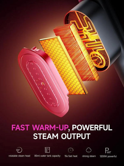 Dr.Flash Garment Steamer for Clothes, Portable Travel Clothing Steamer Iron, 7 Mode with LCD Display, 5S Fast Heating, 90° Swivel Handle, New Year Gift