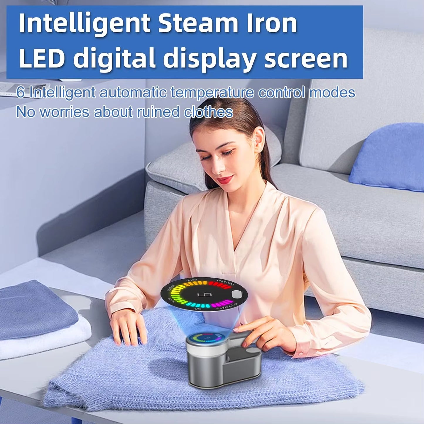 Revolutionary Portable Steam Iron with LCD Display - The Ultimate Travel Companion for Effortless Garment Care