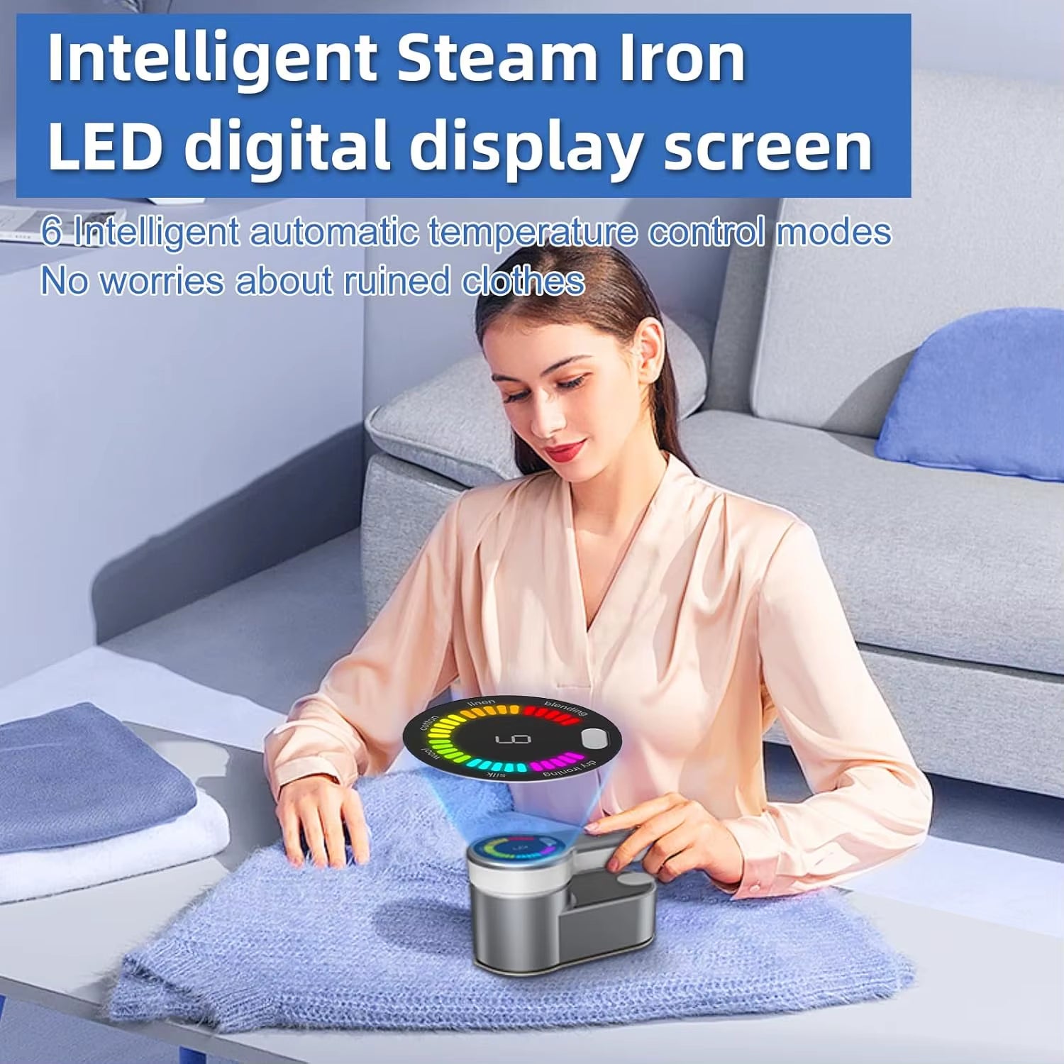 Revolutionary Portable Steam Iron with LCD Display - The Ultimate Travel Companion for Effortless Garment Care