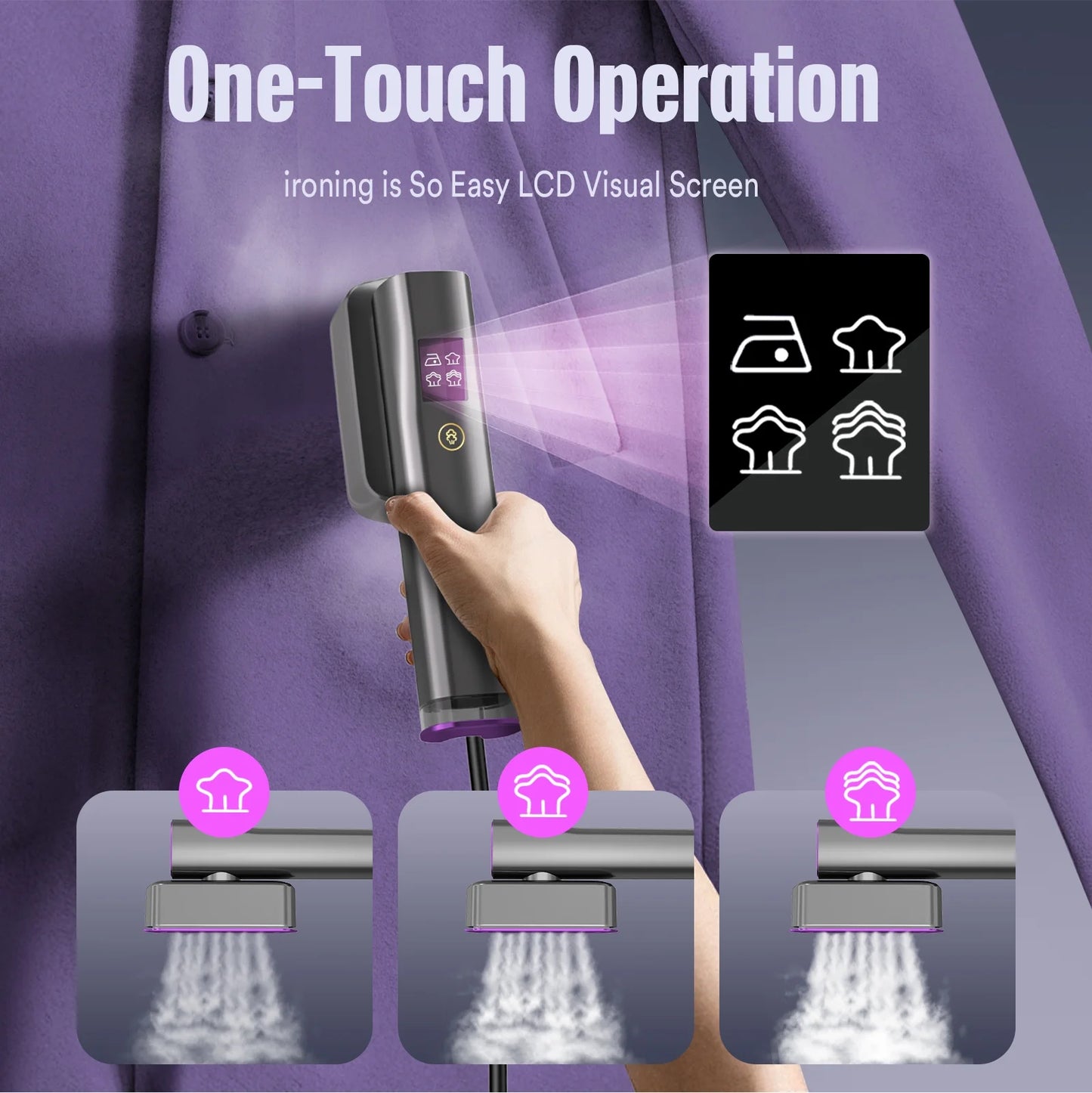 Ultimate 2-in-1 Portable Travel Steamer & Iron with 3 Adjustable Steam Levels for Effortless Garment Care